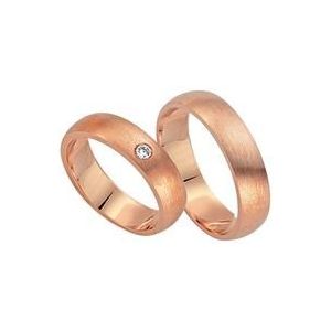 Trouwringen 8 karaat roségoud met Diamant