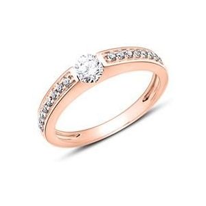 14k rose gouden ring met Diamanten