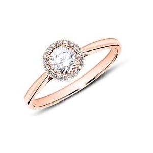 18 karaat roségouden halo ring met Diamanten