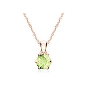 Ketting in 14 karaat roségoud met Peridot