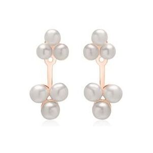 Oorstekers van roségoud verguld 925 zilver met parels