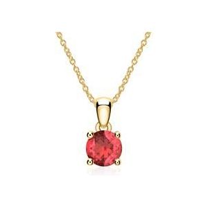 Ketting in 14 karaat goud met robijn hanger