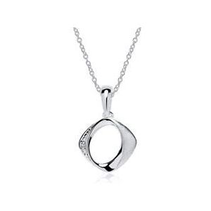Ketting in 14 karaat witgoud met Diamant