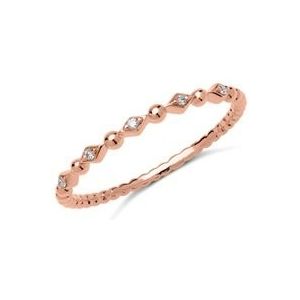 Damesring 18 karaat roségoud 5 Diamanten