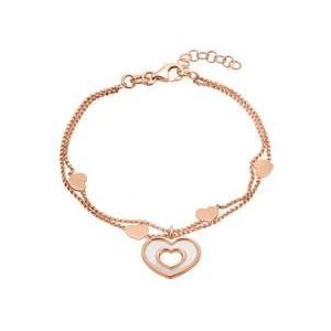 Harten armband in roségoud verguld 925 sterling zilver