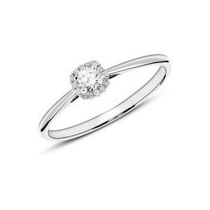 14k witgouden verlovingsring met Diamanten