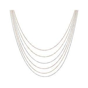 Tricolore 925 sterling zilveren ketting met meerdere strengen