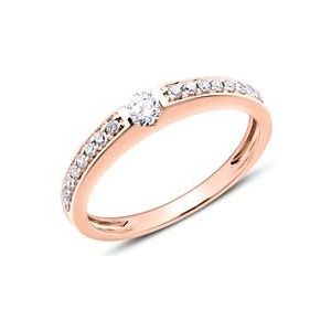 14 karaat roségouden verlovingsring met Diamanten