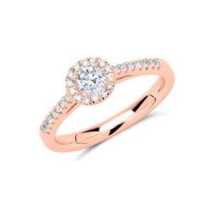 Halo ring 18 karaat roségoud met Diamanten