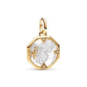 Medaillon hanger vlinder, verguld, ME collectie