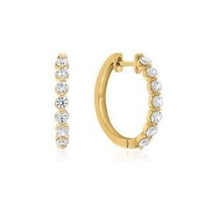 Lab Grown diamanten hoepel oorbellen voor dames in geelgoud