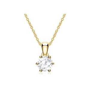 14 karaat gouden ketting met witte Topaas