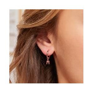 14 karaat rosegouden hoepeloorbellen met letters, symbolen