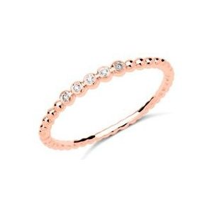 18 karaat roségouden memoire ring 5 Diamanten
