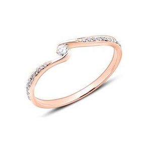 14k rosegouden verlovingsring met Diamanten