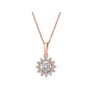 Labgegroeid diamanten collier met roségouden hanger