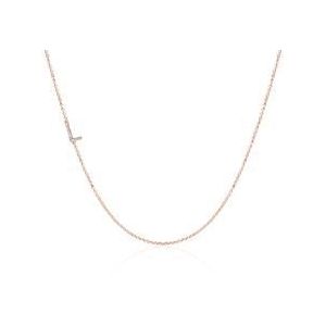 14k roségouden letter ketting met Diamanten