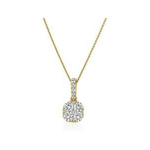 Gouden ketting met hanger, laboratoriumgegroeide diamanten