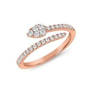 Open diamanten ring voor dames van roségoud