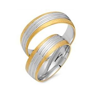 Trouwringen 18 karaat geel witgoud