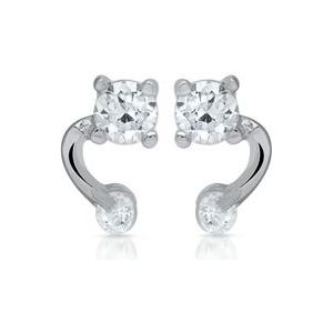 Moderne stud oorbellen, 925 sterling zilver Zirkonia