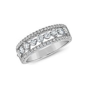 Damesring van witgoud of platina, lab-grown diamanten