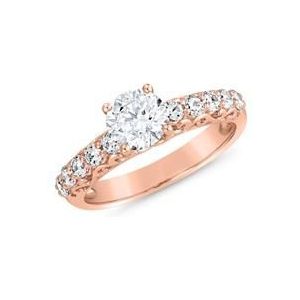 Roségouden ring met diamanten, graveerbaar