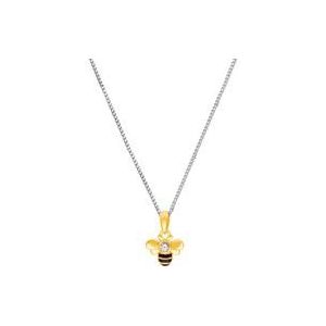 Kinderketting bij in sterling zilver, bicolor