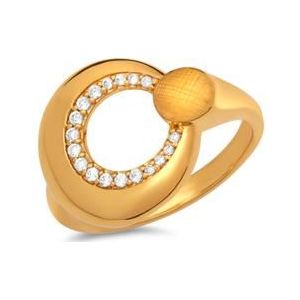 Modieuze zilveren ring verguld Zirkonia