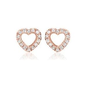 Dames oorbellen in 14k rose goud met Diamanten