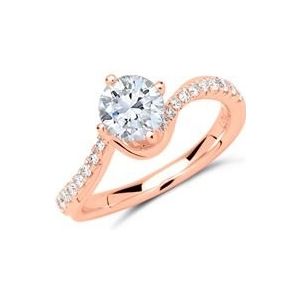 14 karaat rosegouden ring met Diamanten
