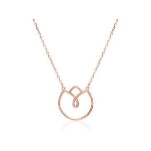 Bloemen ketting voor dames in sterling zilver, roségoud verguld