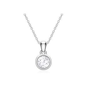 Ketting in 14 karaat witgoud met witte Topaas