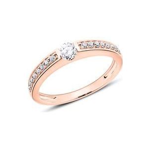 Diamant gezette ring in 14 karaat roségoud