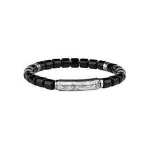 Heren armband denali in hematiet en roestvrij staal