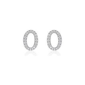 Witgouden of platina oorstekers met diamanten, Lab