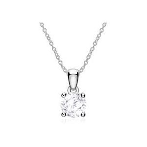 14 karaat witgouden ketting met witte Topaas