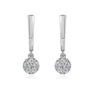 Lab diamant hoepel oorbellen voor dames in witgoud of platina