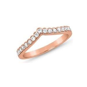 V-ring voor dames in roségoud met diamanten