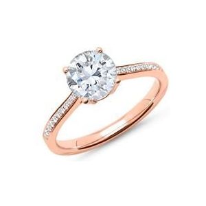 18 karaat roségouden ring met Diamanten