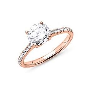 18 karaat rosegouden verlovingsring met Diamanten