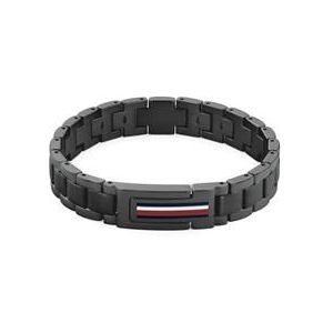 Herenarmband in roestvrij staal Mason, zwart, graveerbaar