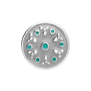 Knop grijs-turquoise emaille