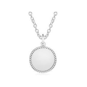 925 sterling zilveren ketting met cirkelvormige hanger, graveerbaar