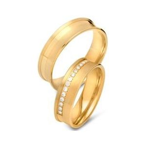 Trouwringen 18 karaat geelgoud 15 Diamanten
