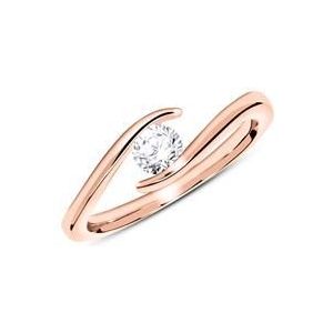 14k roségouden verlovingsring met Diamant 0.25 ct.