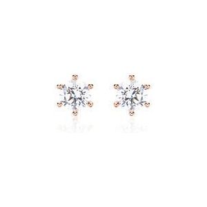 Diamant oorbellen in 14k rose goud, LAB grown