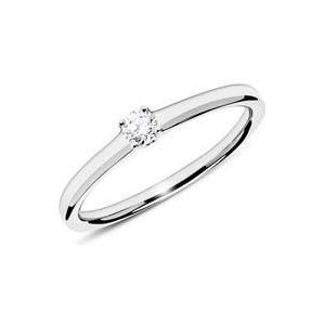 14k witgouden verlovingsring met Diamant 0.10 ct.