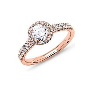Ring 14 karaat roségoud met Diamanten