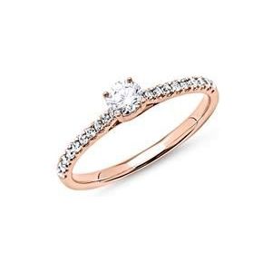 14 karaat rosegouden ring met Diamanten